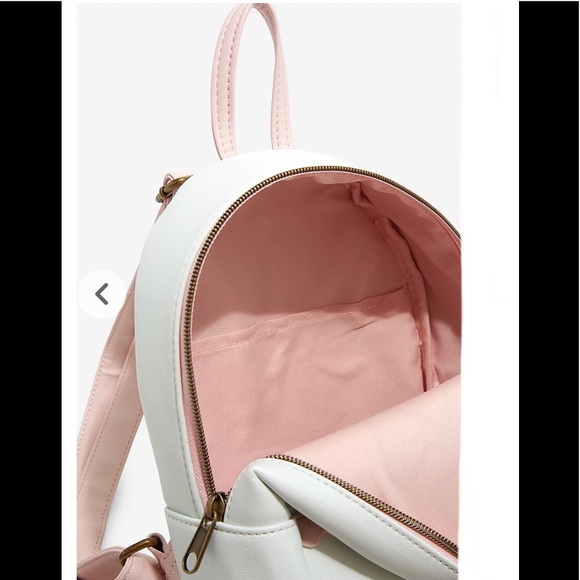 LOUNGEFLY DISNEY THE ARISTOCATS Marie Pastel Pink Velvet MINI BACKPACK! - Picture 7 of 8